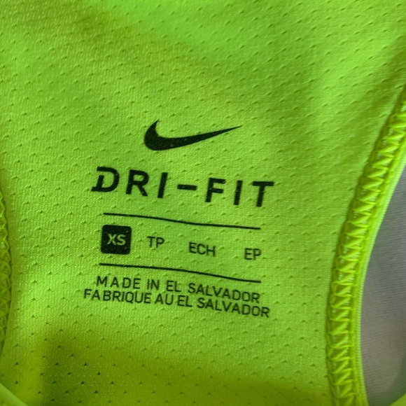 Bright Yellow Nike Size XS Dri-fit tank - Picture 3 of 3